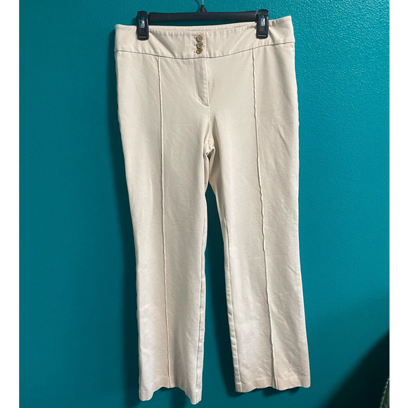 Anne Klein Women's Stretch Light Tan Straight Leg Pants Size 10 - Picture 4 of 9